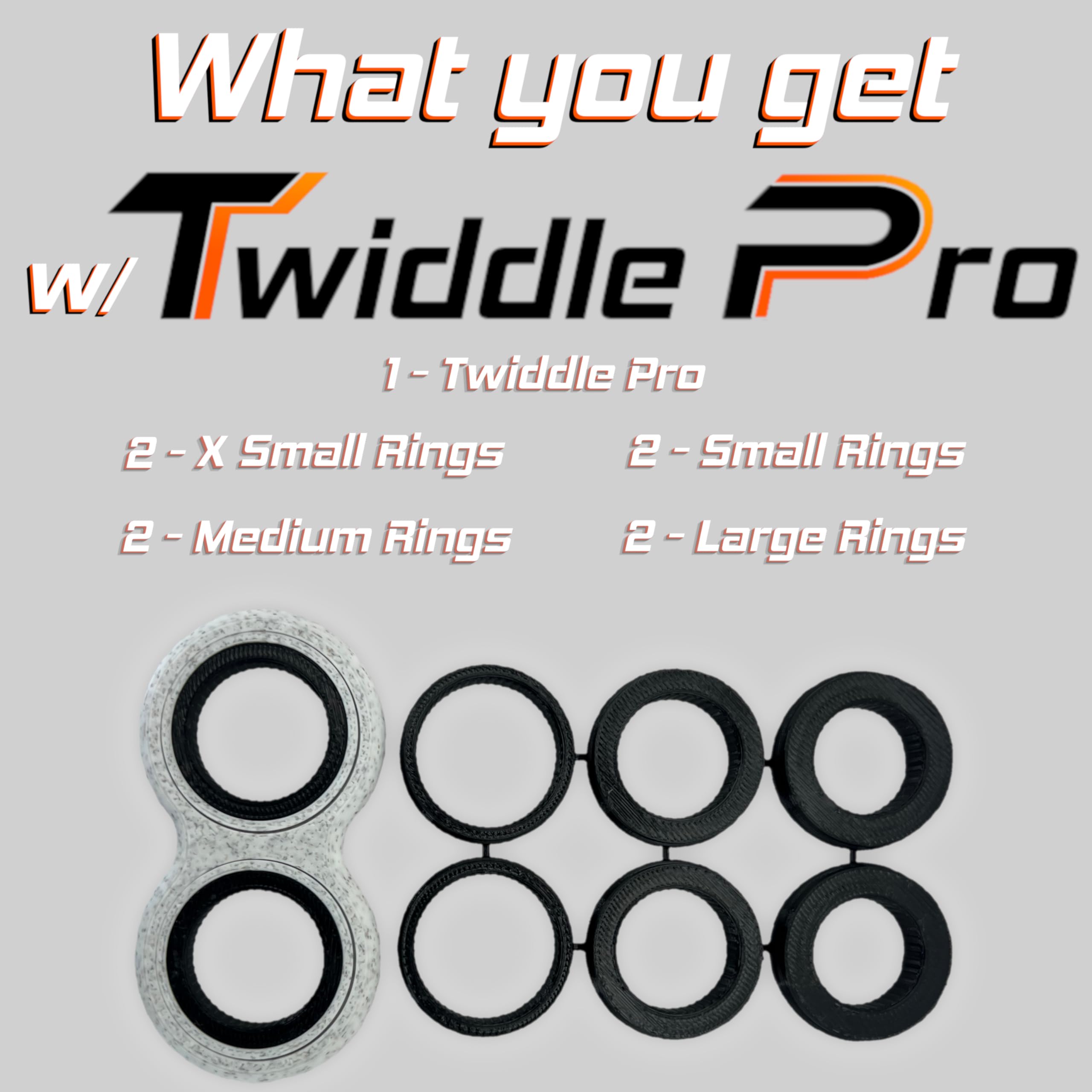 Twiddle Pro - 3D Printed Thumb Twiddling Fidget Toy (Marble White)