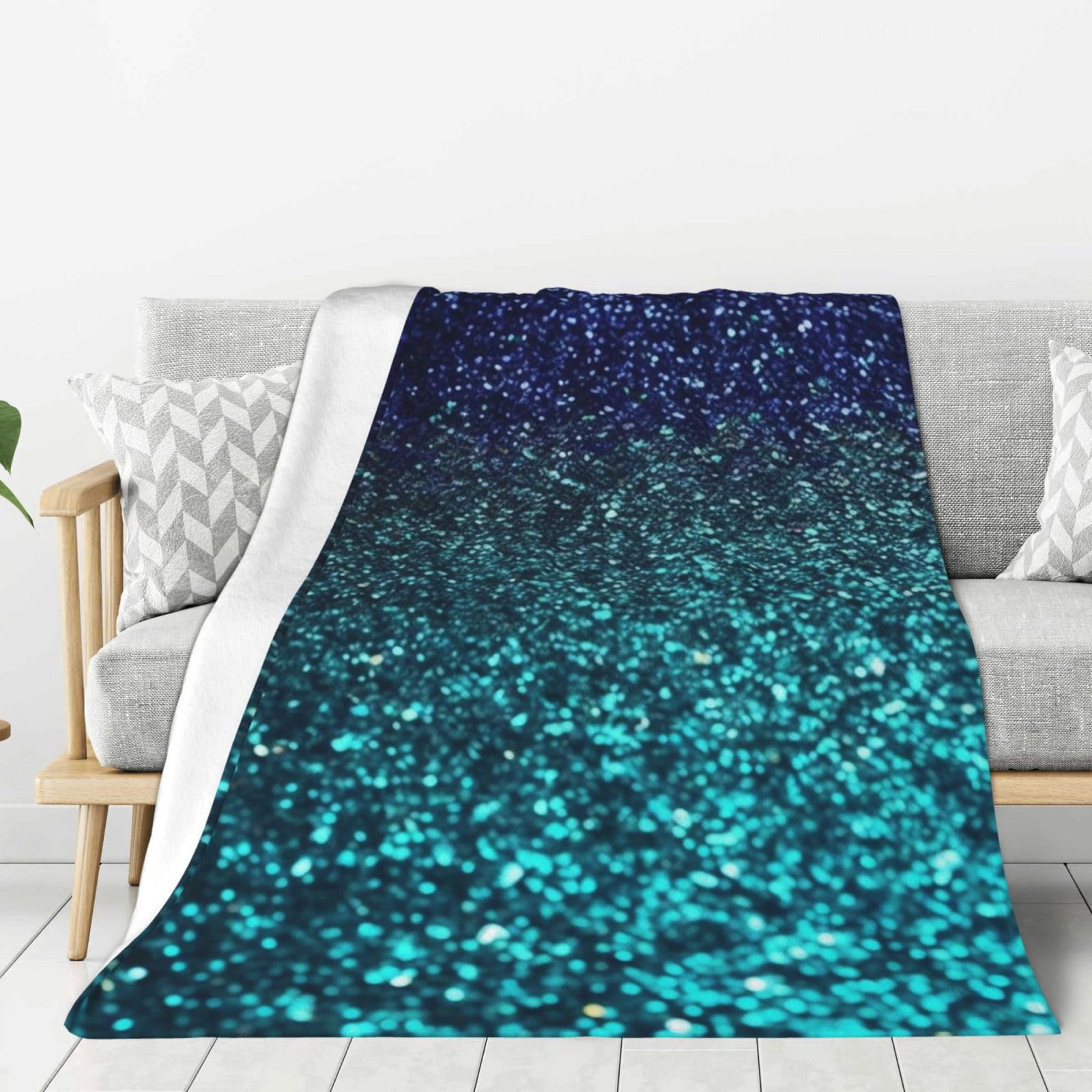 Couverture polaire lit et voyage, grand plaid de flanelle bleu sarcelle