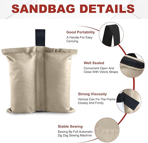 Miniatura 55 de ABCCANOPY - Bolsas de arena para toldos, paquete de 4 unidades (borgoña)