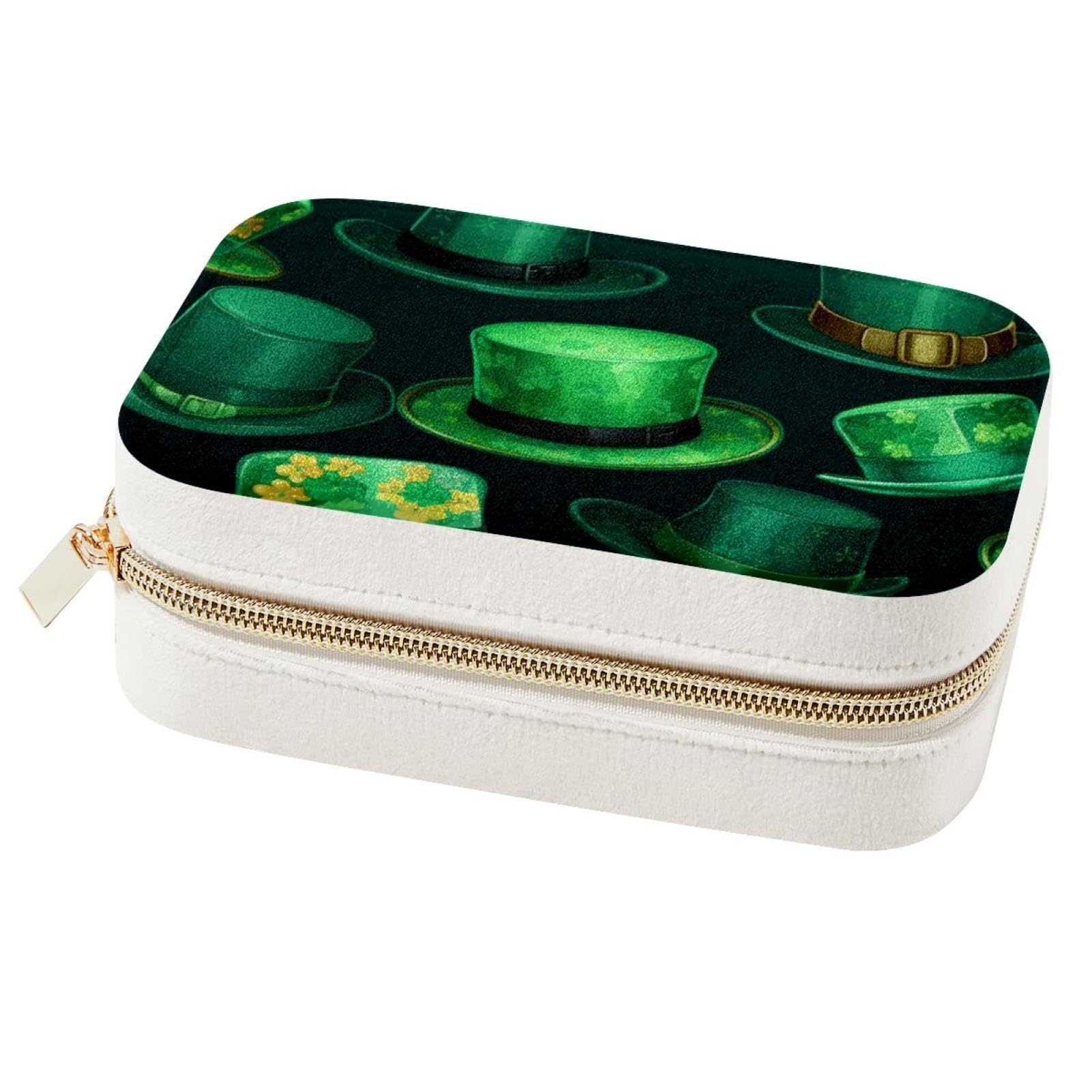 Boîte à bijoux de voyage trèfle velours portable rangement collier