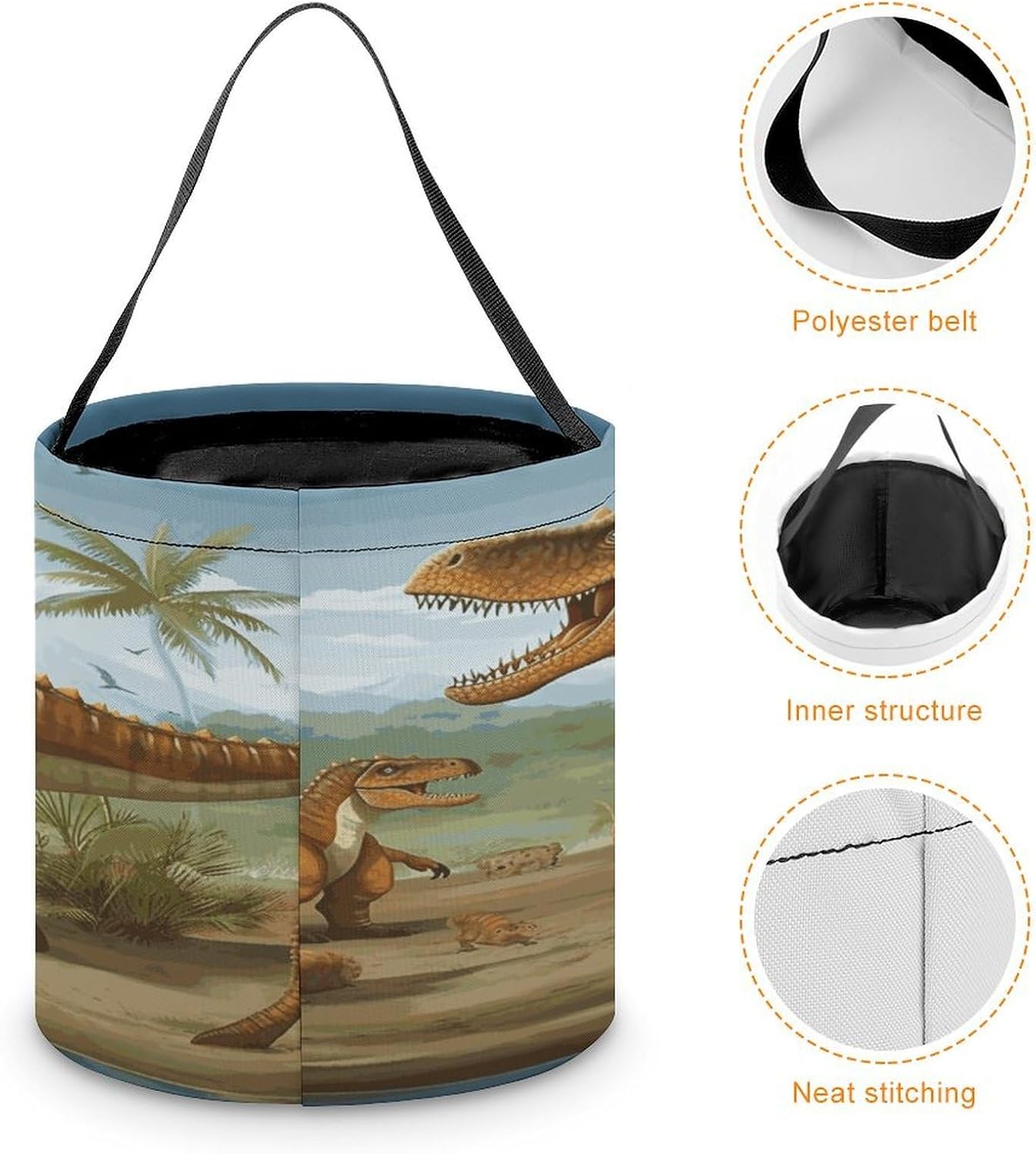 Jurassic Period Dinosaur Halloween Tote Treat Bag for Trick Or Treat image 4