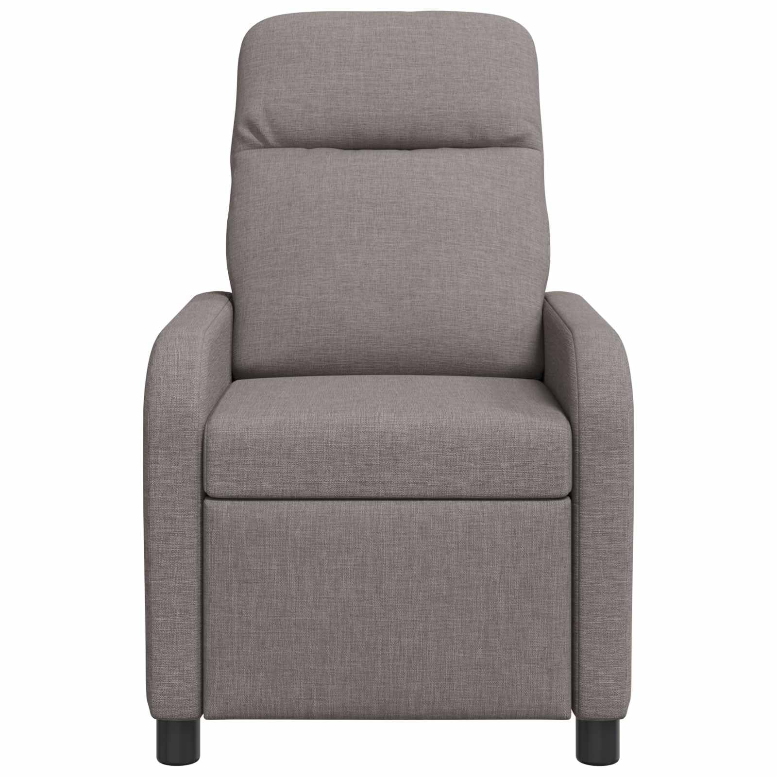 Poltrona relax massaggiante, tessuto tortora, 100% poliestere, regolabile
