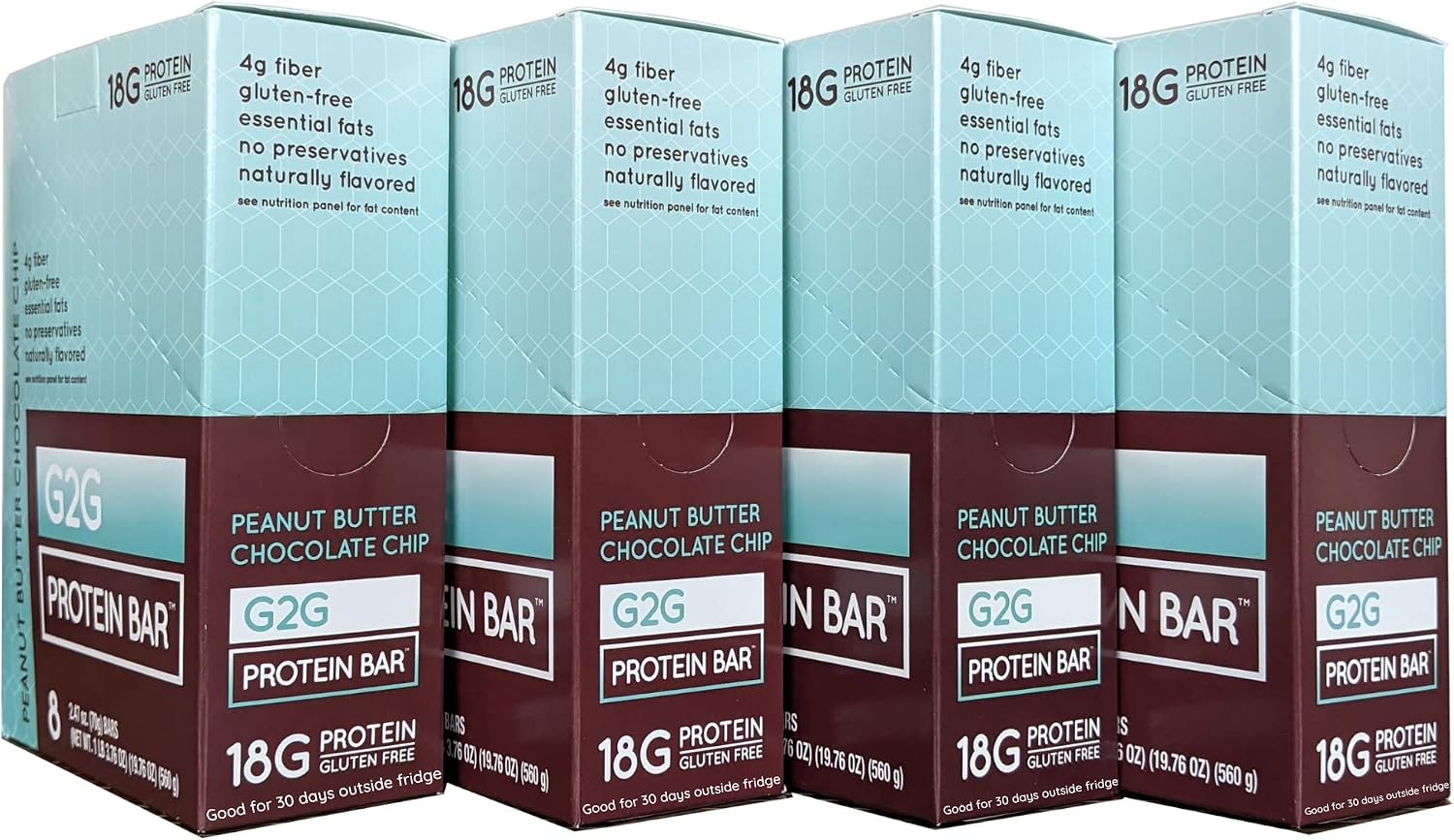 G2G Protein Bar, Peanut Butter Chocolate Chip, Real Food, Refrigerated for Freshness, Healthy Snack, Delicious Meal Replacement, Gluten-Free