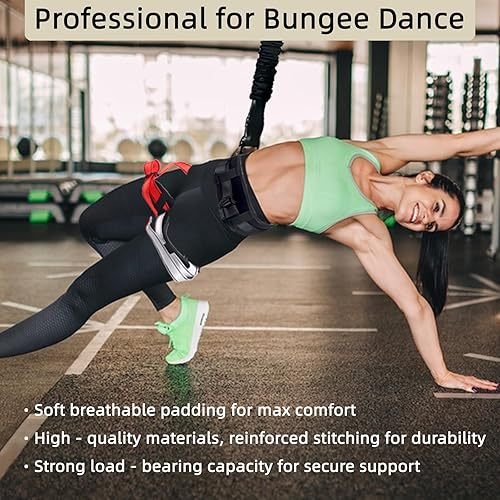 Miniatura 5 de PRIORMAN Bungee Fitness Arnés de Danza Cinturón de Seguridad Equipo de Salto Adultos Bungee Dance Fitness Entrenamiento Ejercicio