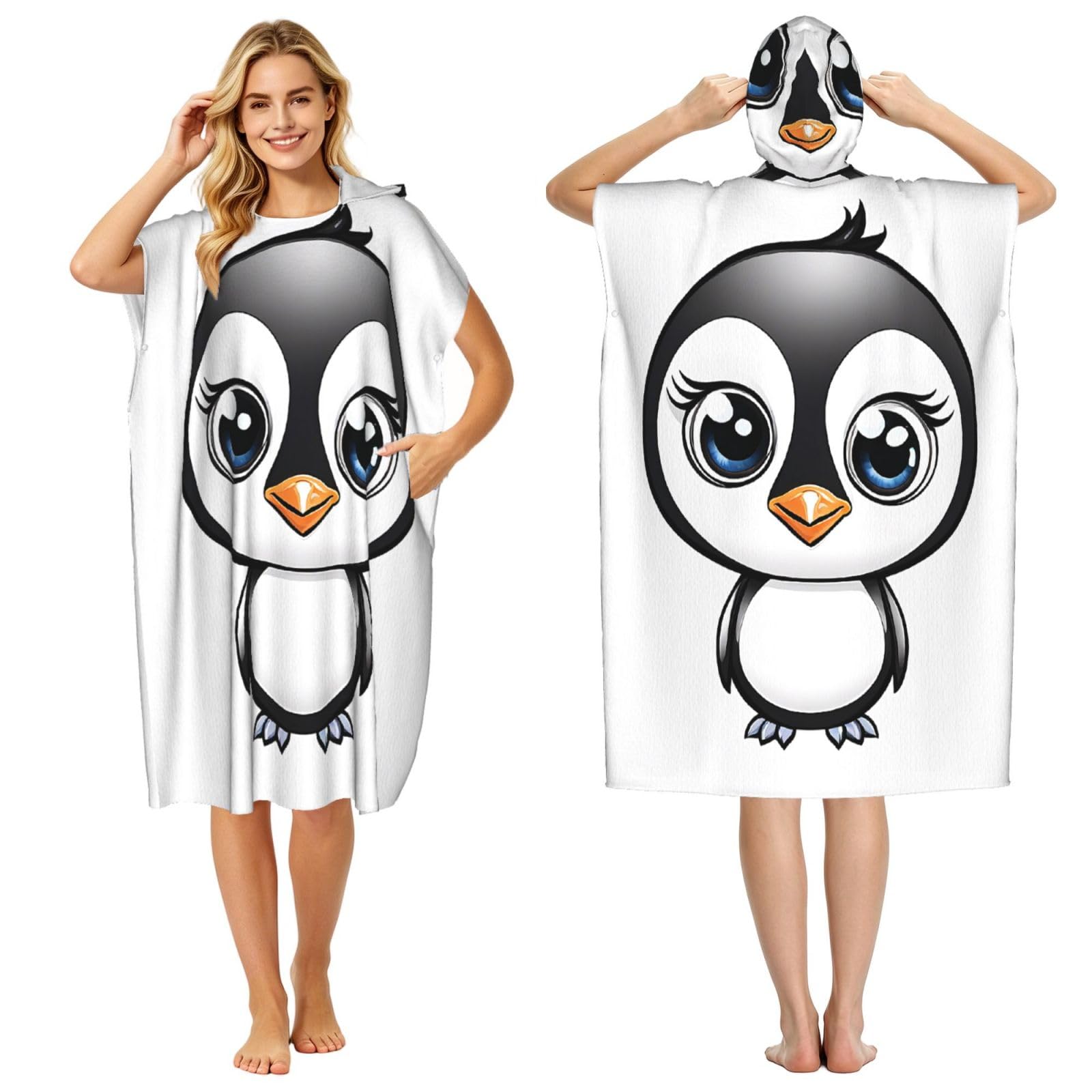 Poncho à capuche microfibre léger absorbant et compact pour adulte
