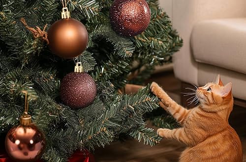 Miniatura 5 de AMS Bolas de Navidad de 2.36 pulgadas 2.362 in, 24 unidades, adornos inastillables, decoraciones de temporada para decoración de árboles,