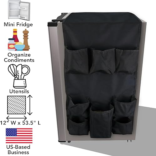 Miniatura 2 de Iconikal Kitchen Over-Top - Mini refrigerador de bebidas, organizador de bolsillo para alimentos, especias, utensilios, color negro