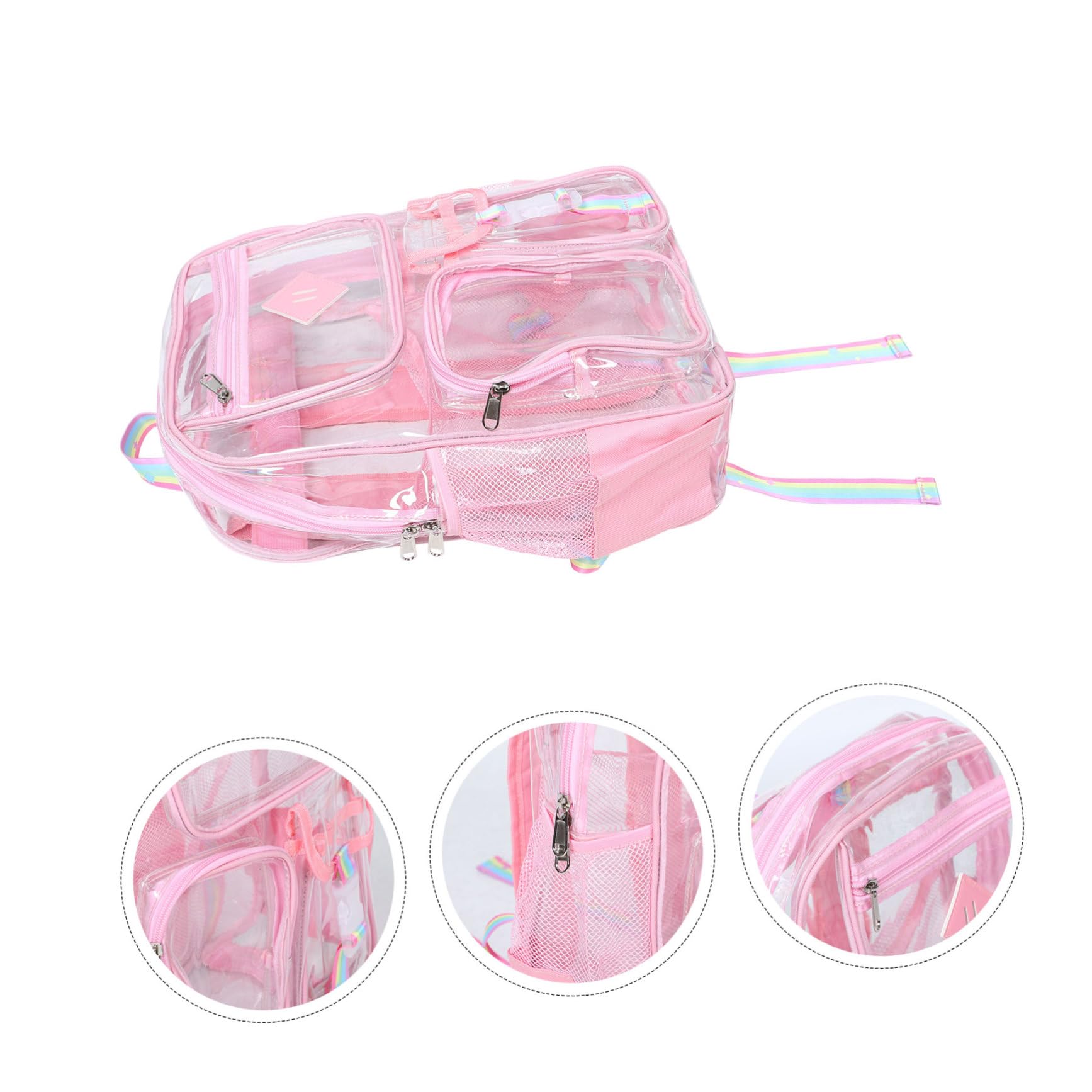 POPETPOP Zaino Trasparente in Pvc con Grande Capacità per Concerti e Uso Quotidiano, Zaino Leggero e Resistente per Eventi e Viaggi