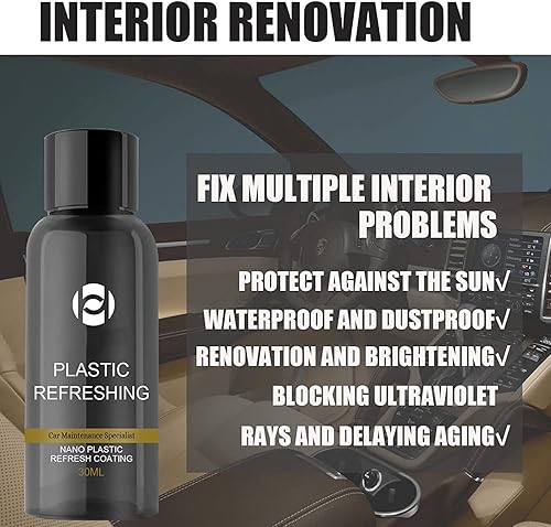 Miniatura 6 de Kit renovador de plástico definitivo, agente de recubrimiento revitalizante de plástico para automóvil, revestimiento refrescante de plástico nano,