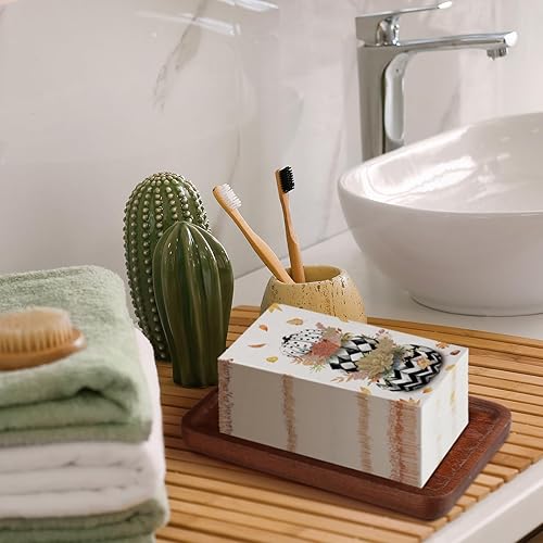 Miniatura 5 de Karenhi 200 servilletas de papel de Acción de Gracias, toallas de mano desechables de calabaza para baño, 2 capas, servilletas de calabaza para