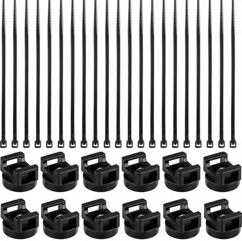Yookeer 115 Pieces Magnetic Zip Tie Mount Multipurpose Cable Holder Magnets Magnetic Wire Management Bases with Heavy Duty Zip, Mount Nylon Cable Ties in Total (22 mm)