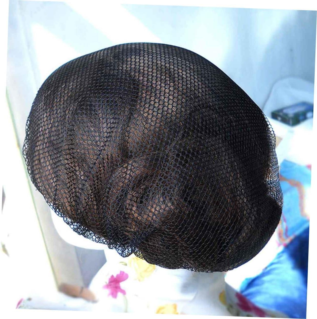 Black Elastic Hairnets 12 Pack Polyester Disposable Mesh Free Size | Breathable, Lightweight, Comfortable, Multi Purpose Use for Kitchen and Industry, Covers Hair