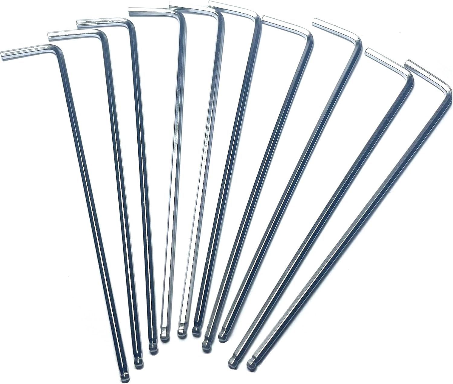 10pcs 3/32 Ball End Allen Wrench sets,3/32" Hex Key Wrench set,allen key Door Key L Shaped hex wrench set with Long Arm.