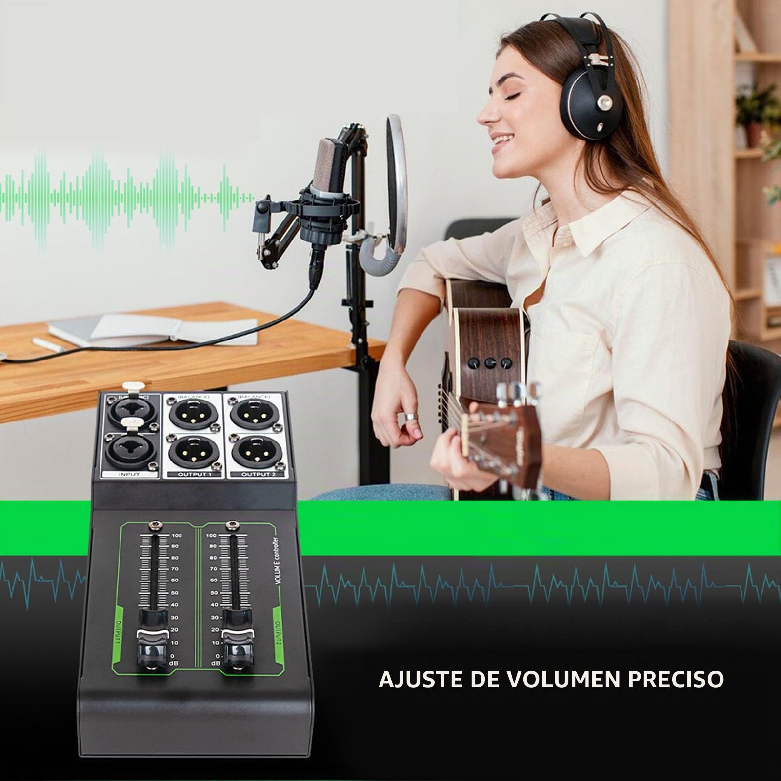 Controlador de Volumen Pasivo, Ajustador de Nivel de Sonido Controlador de Estudio Pasivo, Controlador de Volumen de Monitor Estéreo Pasivo, Controlador de Volumen Estéreo para