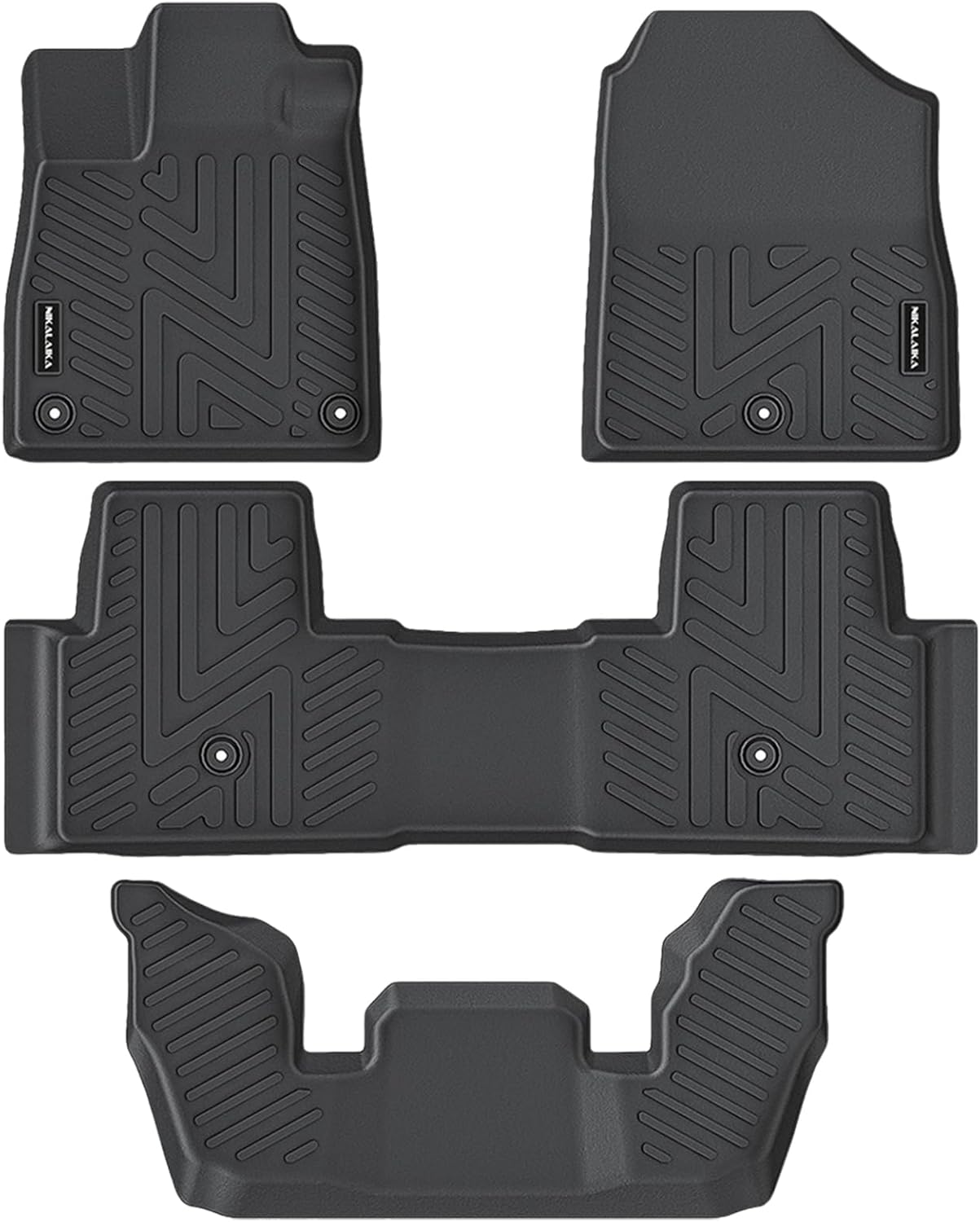 Floor Mats for Honda Pilot 2023 2024 2025 All Weather Protection TPE Rubber Floor Liners for 2023-2025 Honda Pilot Accessories, Odorless Anti-Slip, 1st, 2nd & 3rd Row, Black