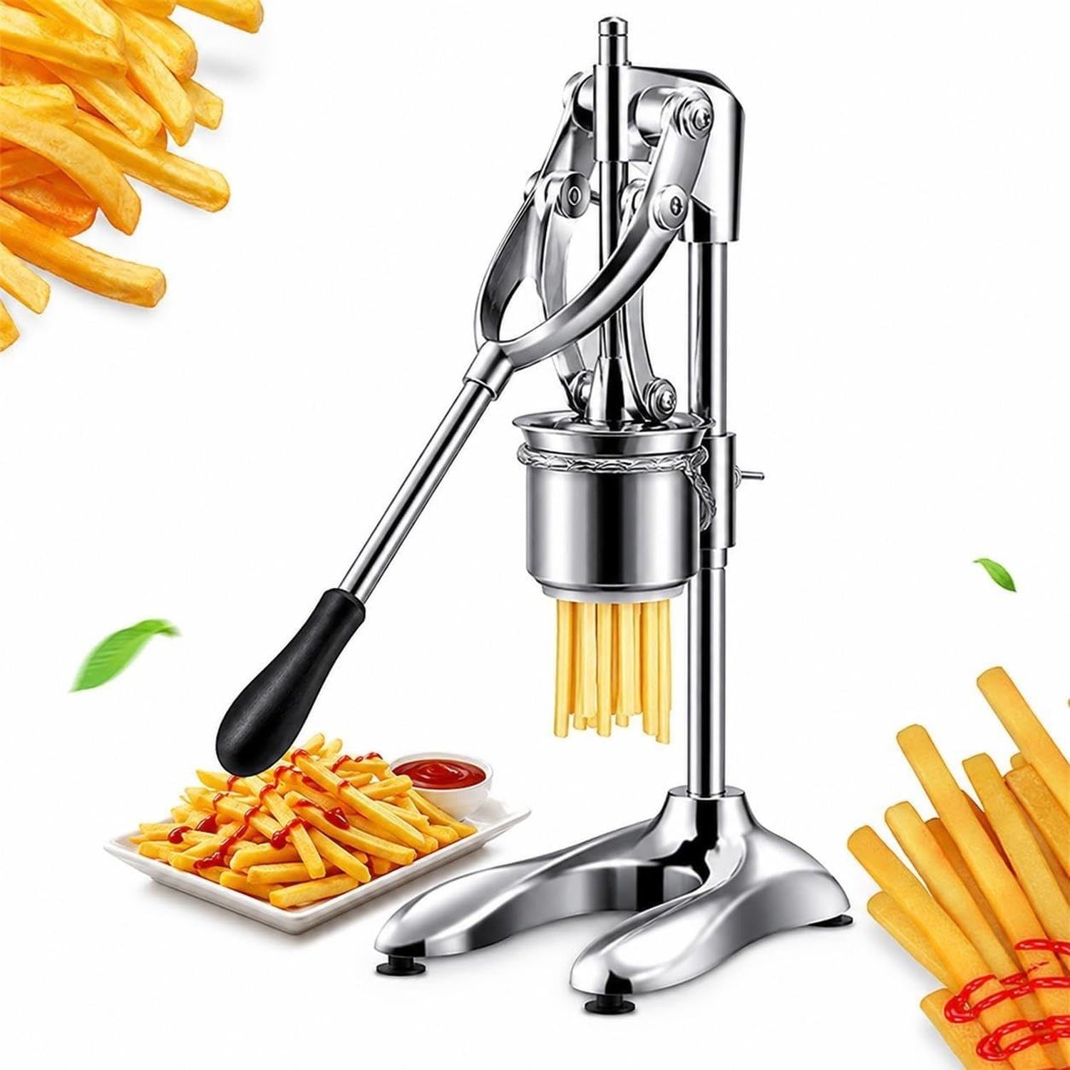 Extrudeuse à saucisses Manuelle en Acier Inoxydable, presseur de comptoir avec Plateau, Silver
