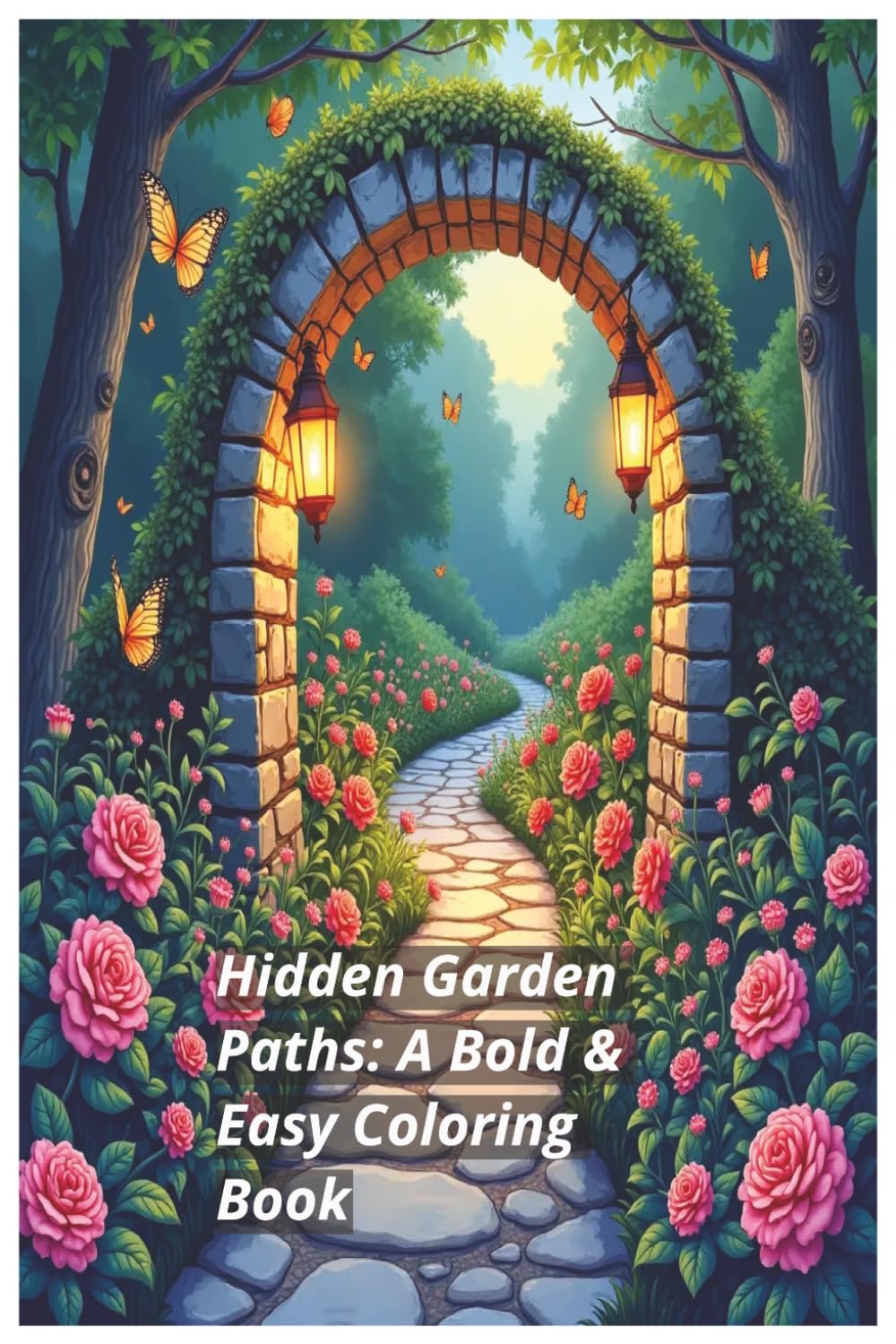Hidden Garden Paths: A Bold & Easy Coloring Book
