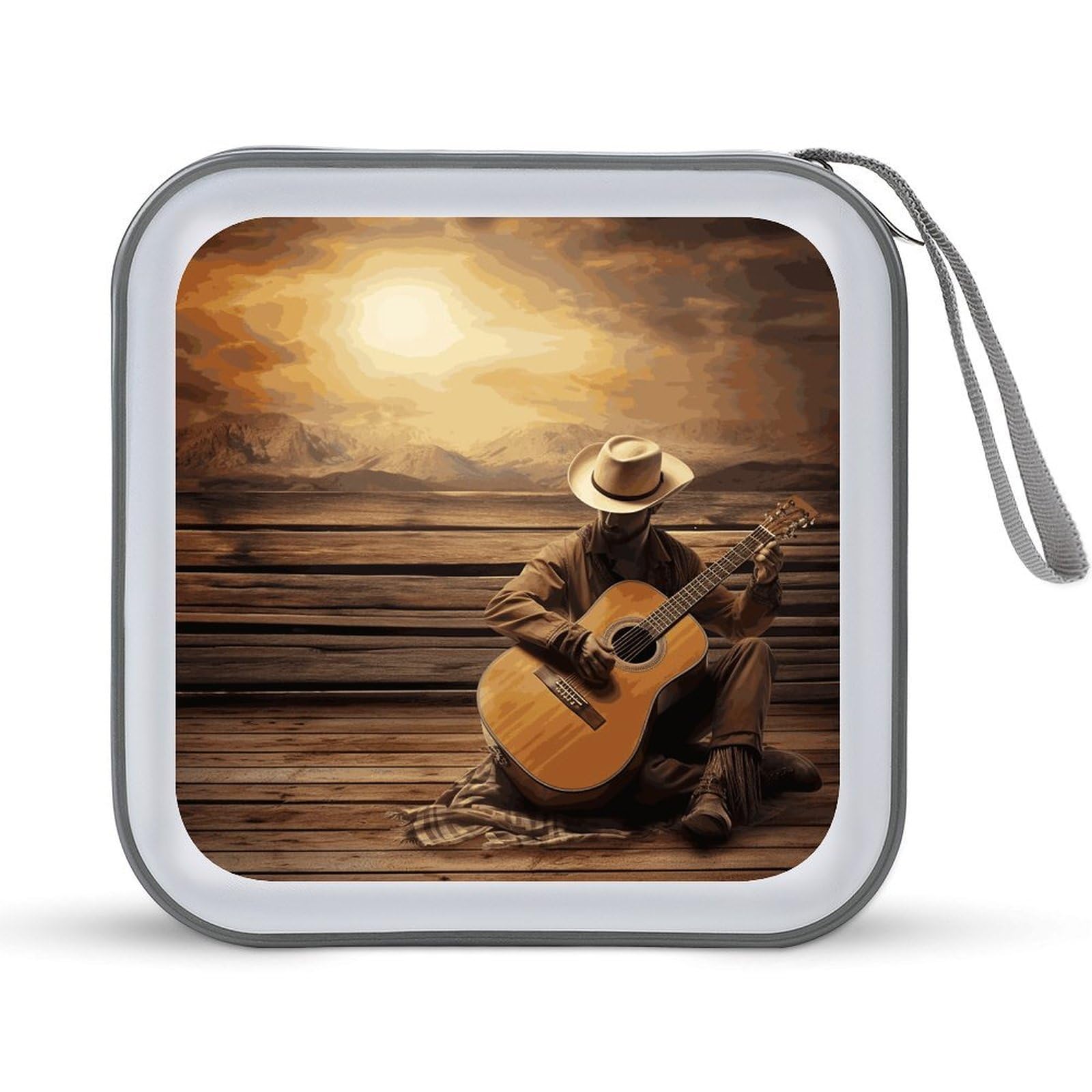 JTREHY Western Music CD Case 40 Capacity CD/DVD Case Holder Disc Storage Organizer Wallet Bag Portable Zipper CD Case Holder for Car Home Office Travel