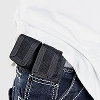 Vista 6 de Kosibate Funda para Speedloader, Fundas para Cargador de Nylon Compatible con Revólver S&W 38 357 44 45 Calibre, Estuche de Cargador Doble de 5 y 7