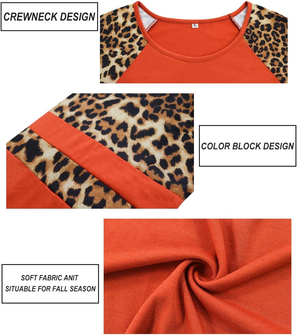 CARCOS Plus Size Tops for Women Long Sleeve Raglan Tops Flower/Tie Dye/Camo/Aztec/Leopard Print T Shirts Tunic Fall Xl-5Xl - Image 2