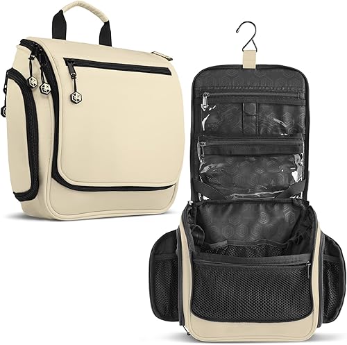 Bolsa de viaje de primera calidad para productos de aseo personal para hombres y mujeres con compartimentos ampliables para cosméticos brochas de