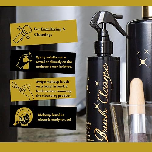 Miniatura 6 de LM L Makeup Brush Cleanse - Limpiador de secado rápido y limpieza profunda para brochas de maquillaje, aplicadores y soplos de polvo, limpieza