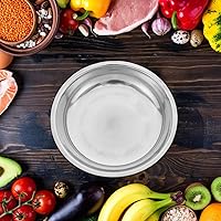 Vista 2 de Hemoton Bandeja de barbacoa de acero inoxidable de 6.3 pulgadas, platos redondos para servir alimentos, vajilla de metal para camping, picnic