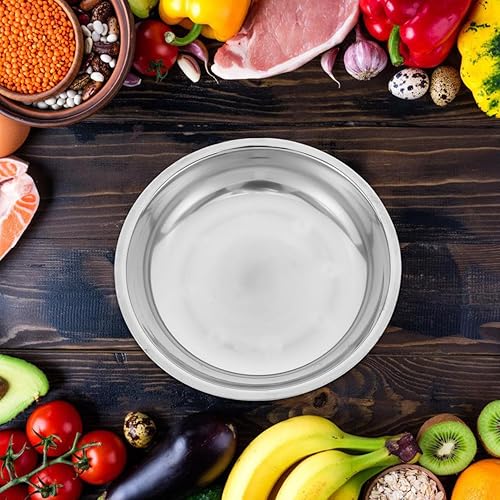 Miniatura 2 de Hemoton 6 platos redondos de acero inoxidable, bandejas de metal de 6.3 pulgadas para almacenamiento de alimentos, platos aptos para lavavajillas