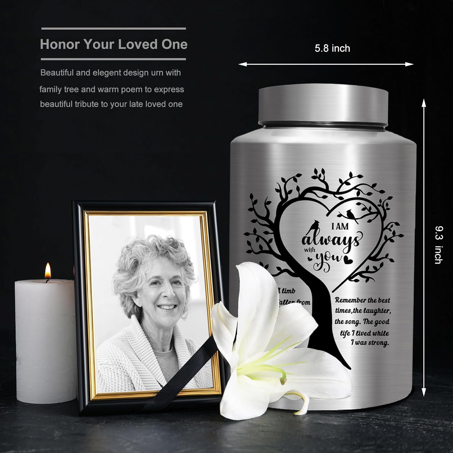 Cremation Urns for Human Ashes Adult - Woman Men Large up to 220 lbs Decorative Memorial Funeral Burial Urn for Ashes Male Female Dad Mom - Image 2