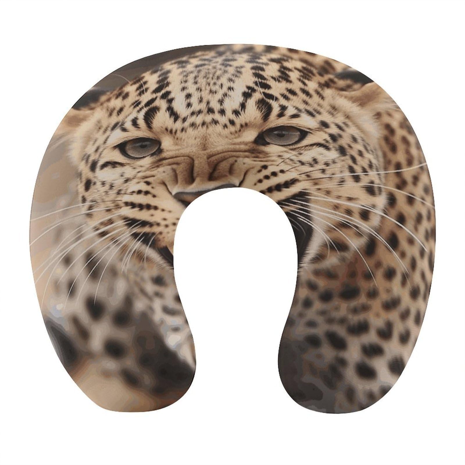 Btcowzrv Style Leopard Roars Cool Animal U Shaped Neck Pillow Travel Pillows