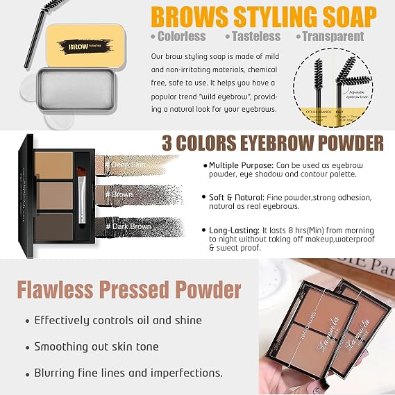 All in One Makeup Kit for Women Full Kit Makeup Gift Set with Eyeshadow Foundation Lash Lipstick Mascara Concealer Primer Contour Brow Eyeliner & Tools - Perfect for Daily Wear, Parties & Gifting