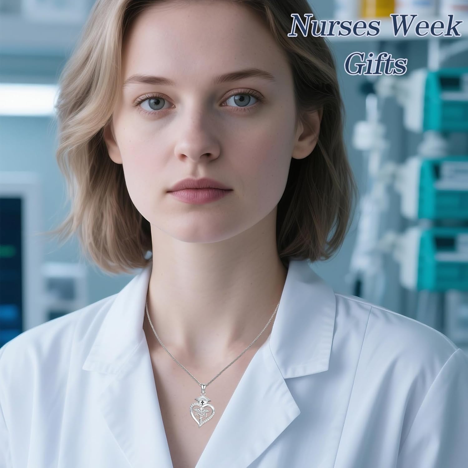 WINNICACA Nurse Gifts for Women 925 Sterling Silver Caduceus Angel Wing RN Necklaces Jewelry Gifts for Nurses Doctors Medical Students Nurses Week Appreciation Graduation Christmas Gift - Image 3