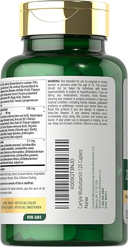 Miniatura 4 de Carlyle Suplemento de frutas y verduras 120 unidades Multivitamínico superalimento con probióticos Hecho con 20 frutas y verduras Sin OMG y sin