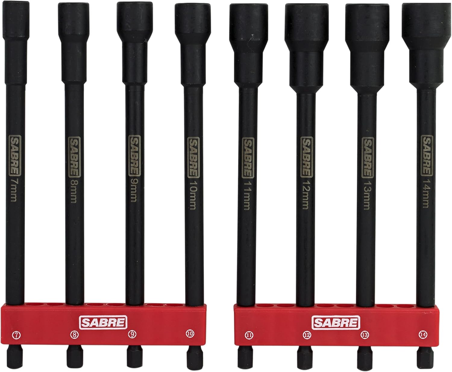 8 Piece Metric Impact Magnetic Nut Driver Set – 6 Inch Length, 1/4 Inch Hex Shank, Magnetic Socket Tip (8 Piece Metric Set)