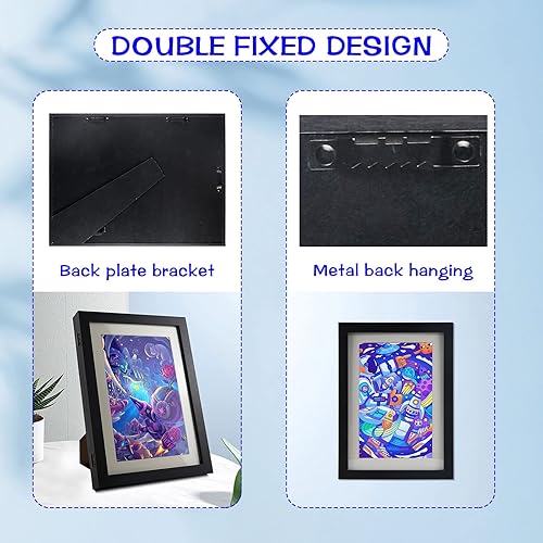 Miniatura 6 de Marco de arte para niños, marco de fotos con soporte de escritorio con apertura frontal, marcos de obras de arte para niños, marcos de fotos A4