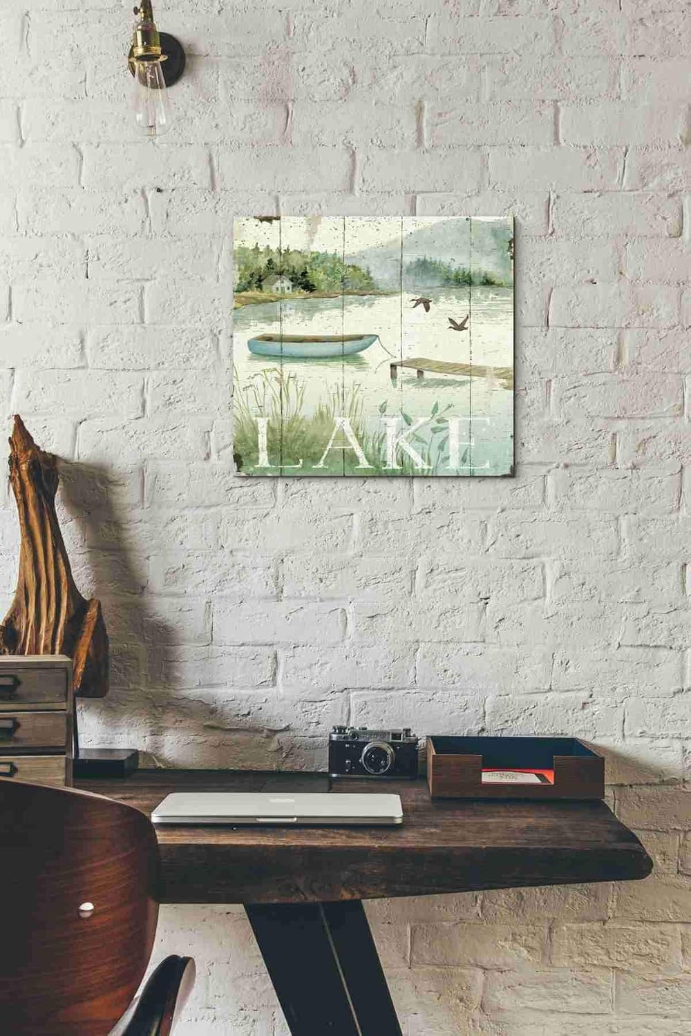 Epic Graffiti 'Lakeside II' by Daphne Brissonet, Canvas Wall Art, 12"x12"