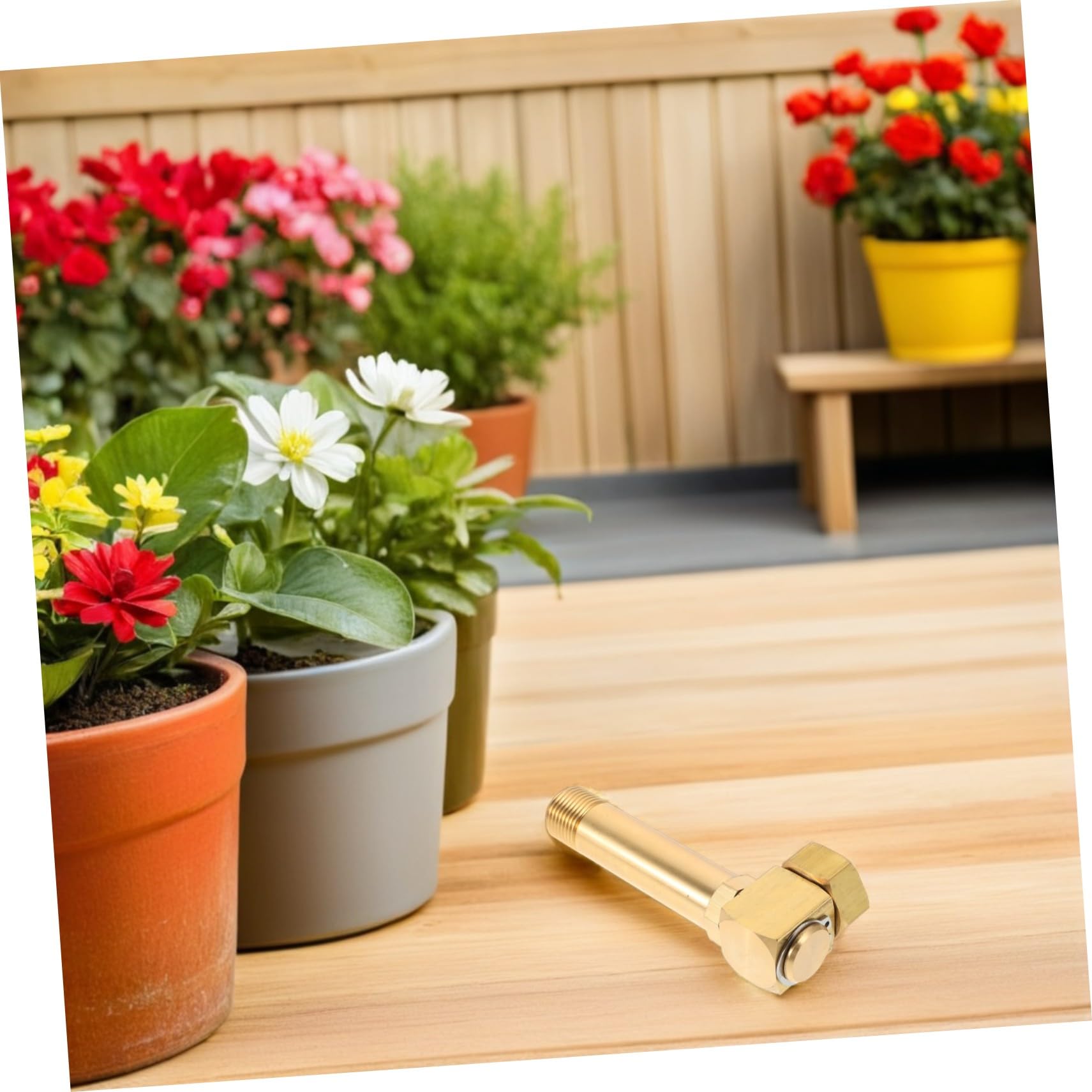 HEMOTON Adattatore per Tubo da Giardino in Rame Oro, Girevole