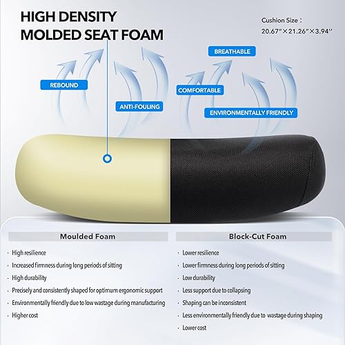 Miniatura 5 de Silla de oficina ergonómica de malla con respaldo alto para computadora con soporte lumbar, reposacabezas ajustable, reposabrazos 3D, bloqueo