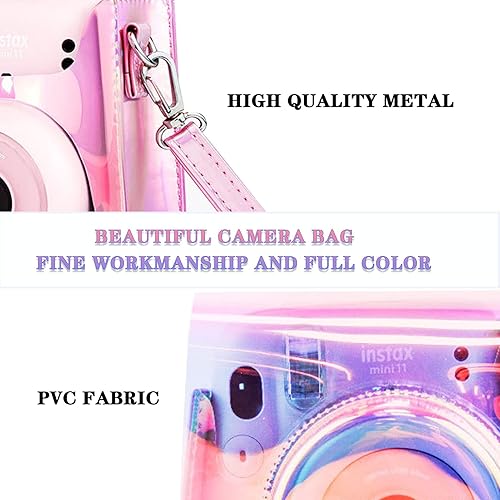 Miniatura 5 de Yitengteng Illusion-Colour - Funda para cámara Fujifilm Instax Mini 1198, funda protectora ajustable de PVC con correa para el hombro