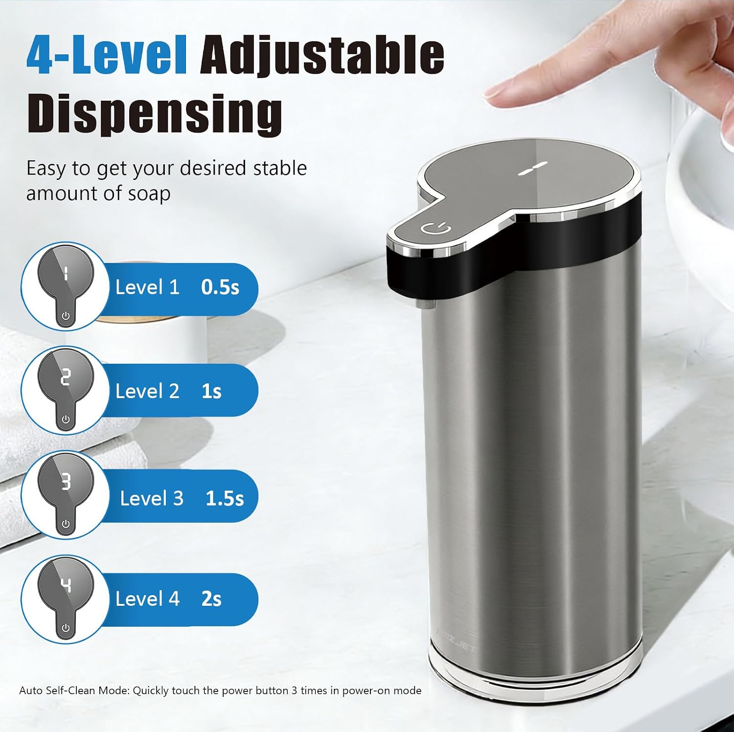 Touchless Foaming Soap Dispenser,304 Stainless Steel,350ml