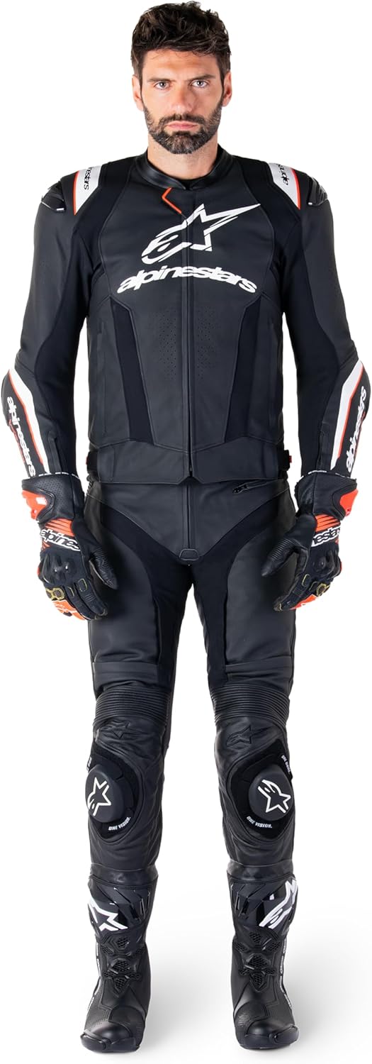 Alpinestars Missile V3 Ignition Leather Jacket, CE-Certified Motorcycle Protection, Superior Comfort & Ventilation