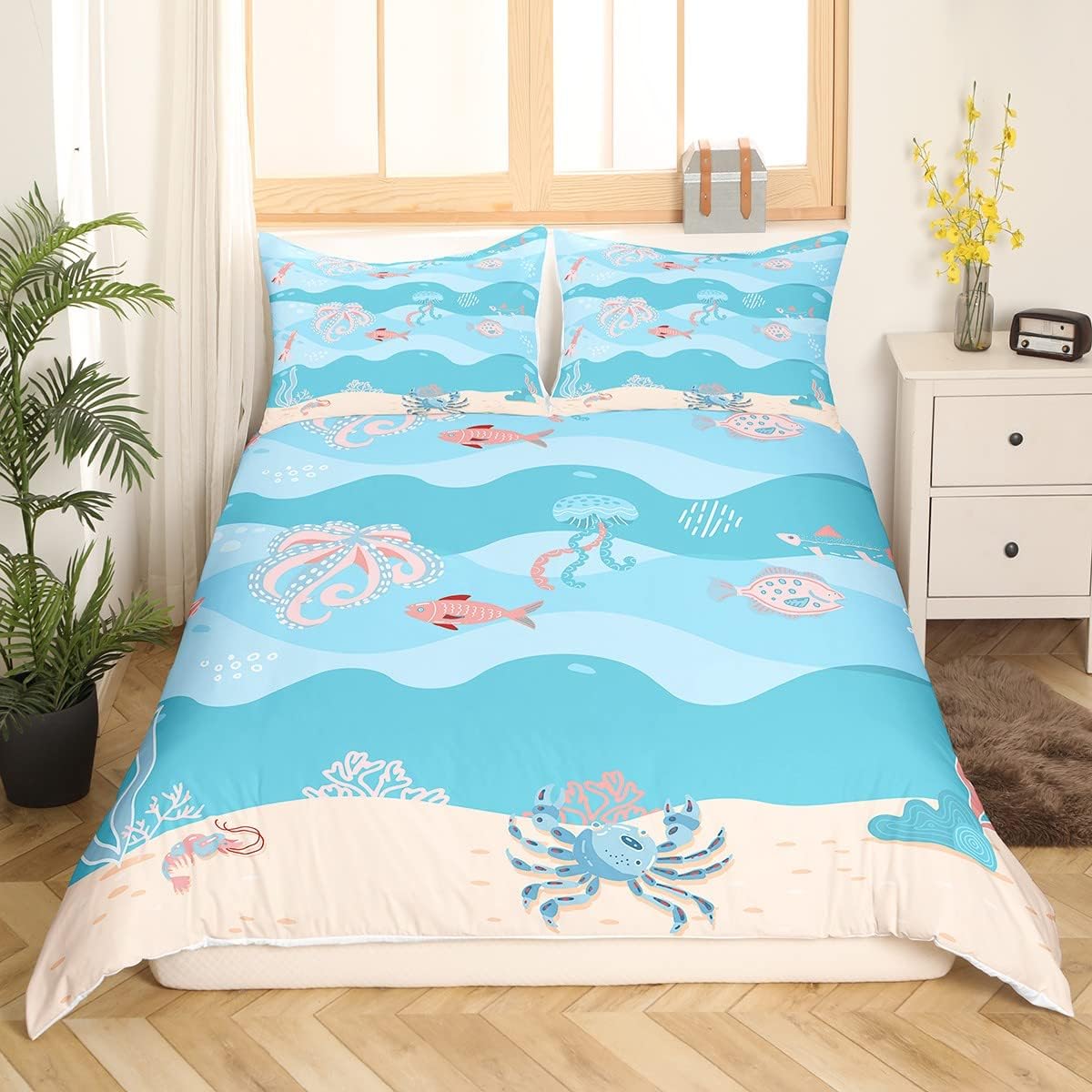 Kawaii Ocean Theme Duvet Cover Octopus Fish Crabs Cameroon Ubuy