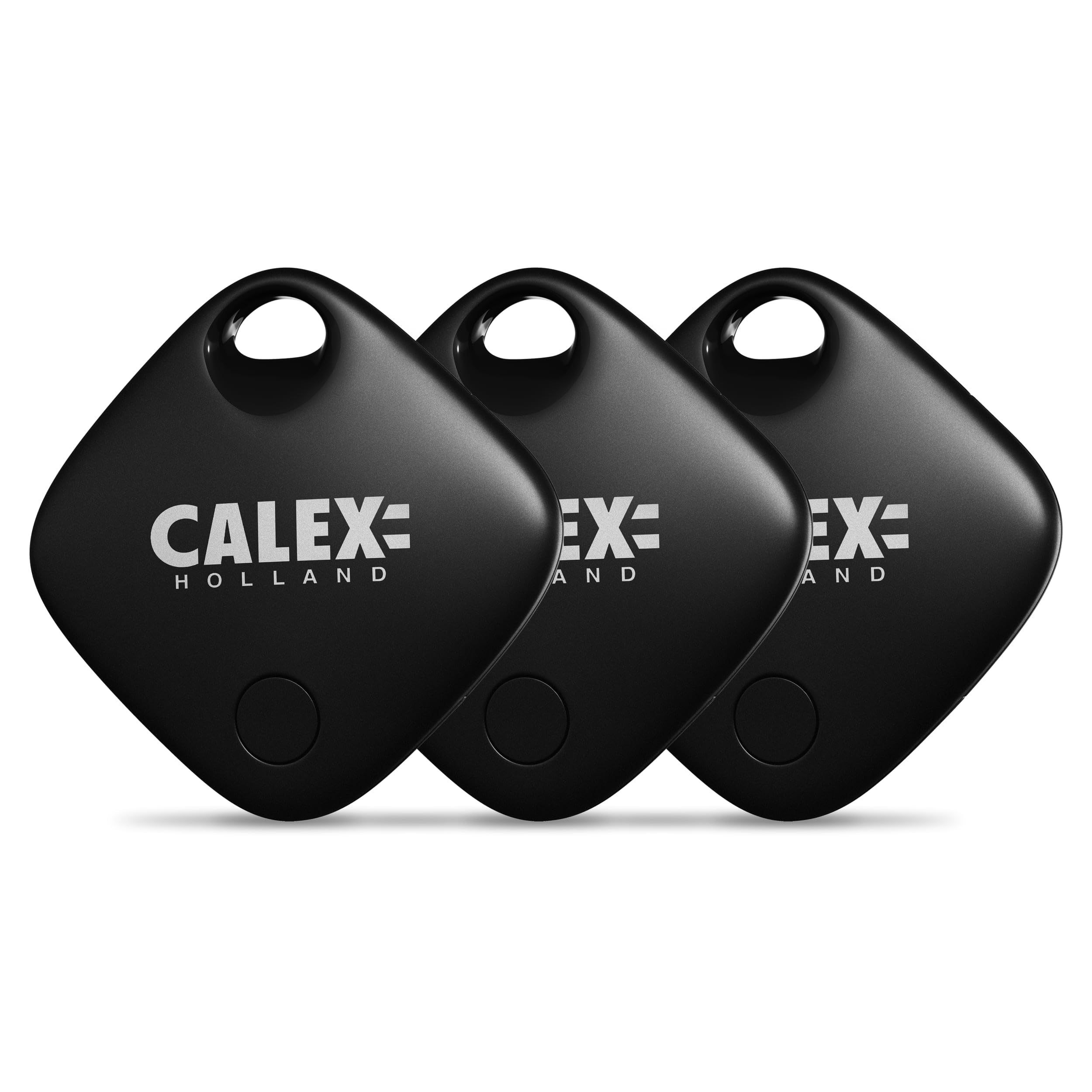Calex Smart Tag - Lot de 3 - Compatible avec la Fonction de localisation Apple Find My, Suivi de Clés, Tracker Bluetooth avec Notification Sonore pour Fonction de Recherche