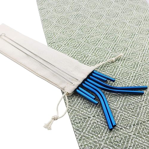 Miniatura 9 de JASHII Juego de 10 pajitas de acero inoxidable, pajitas de metal ecológicas, popotes no desechables, reutilizables para vaso Yeti u Ozark, con 2