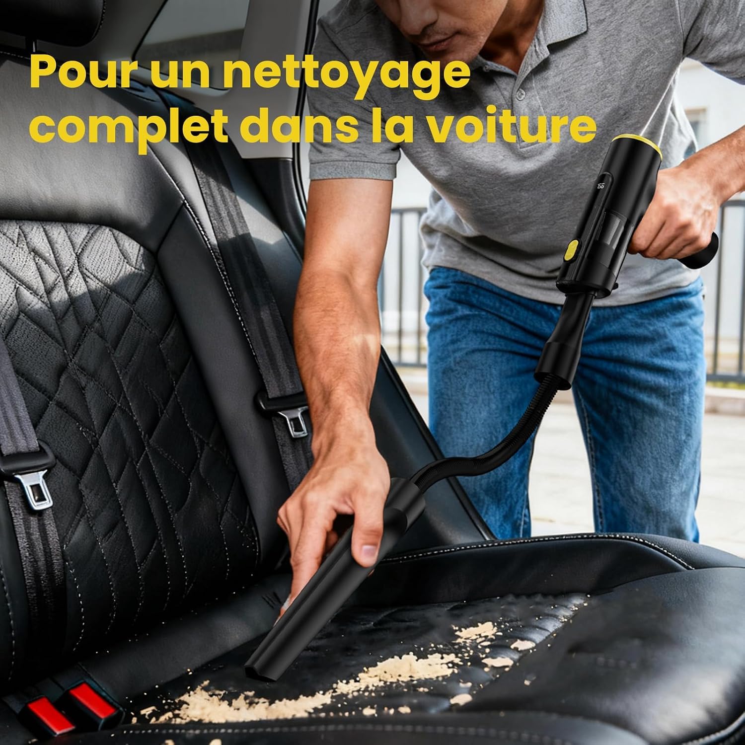 V5 Aspirateur à Main 7-en-1, 28000PA 60Min LED