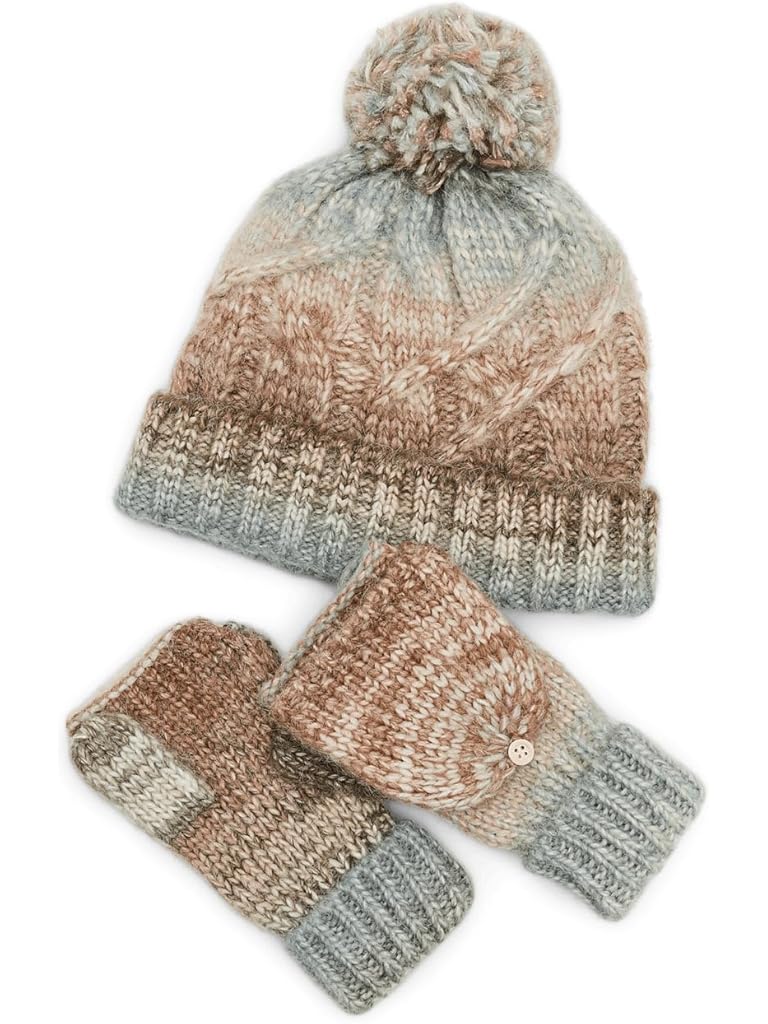 Multi Free People Rainbow Run Hat + Glove