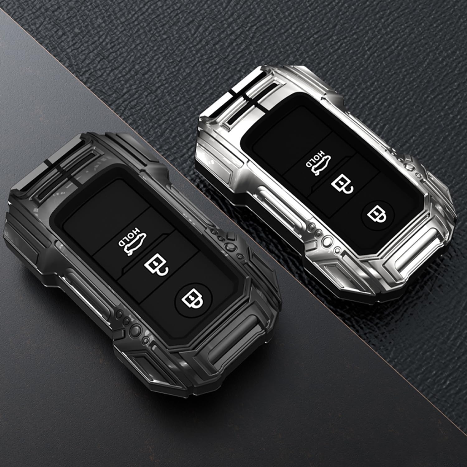 Zinc Alloy Smart Remote Car Key Fob Case Cover Protector Shell Accessories Compatible for Kia Forte Koup NIRO Optima Rio Sorento Soul Sportage 4 Buttons with Keychain(Silver)