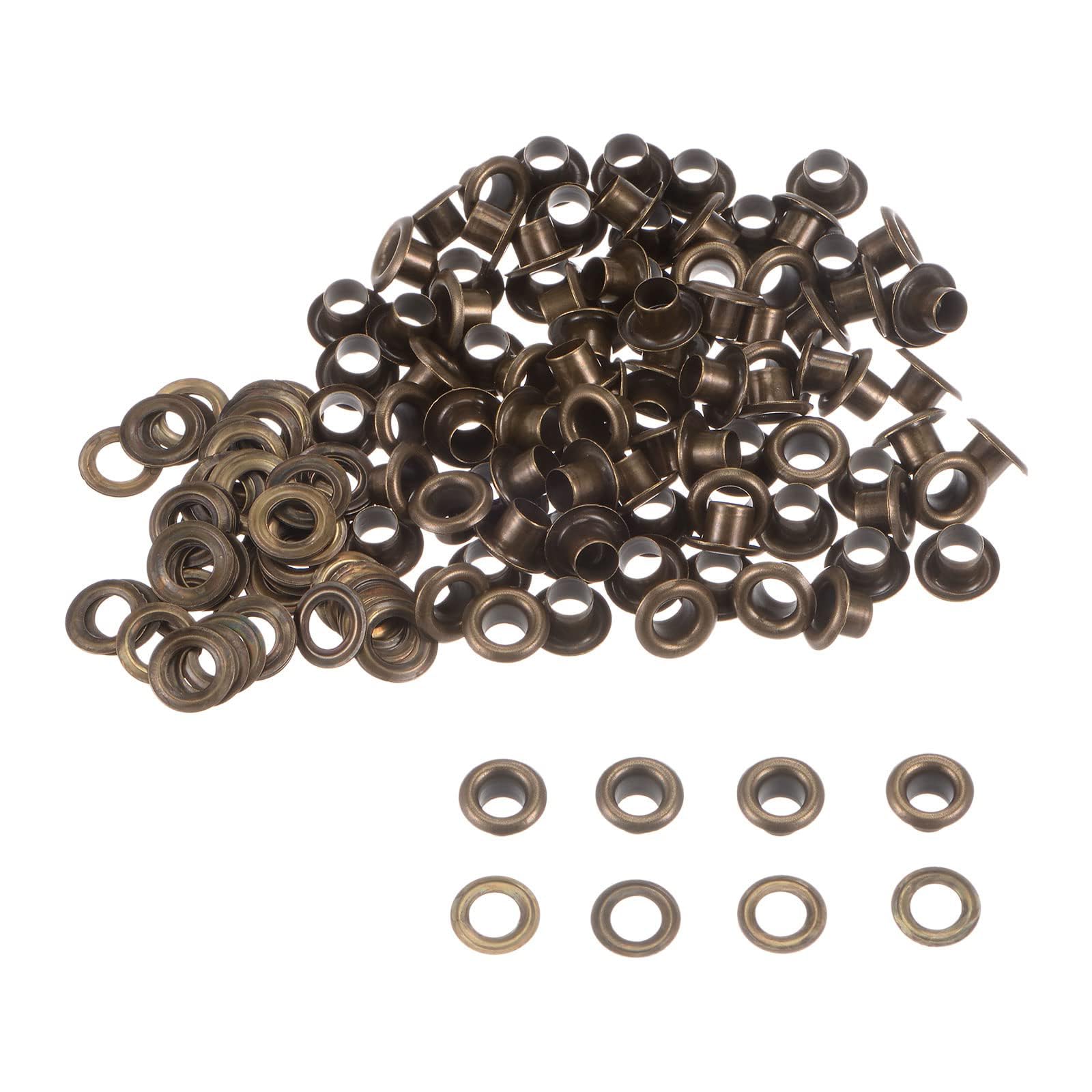 TA-VIGOR 4.5mm 3/16 Inch Grommets Kit Metal Eyelet with Washes Bronze 100pc