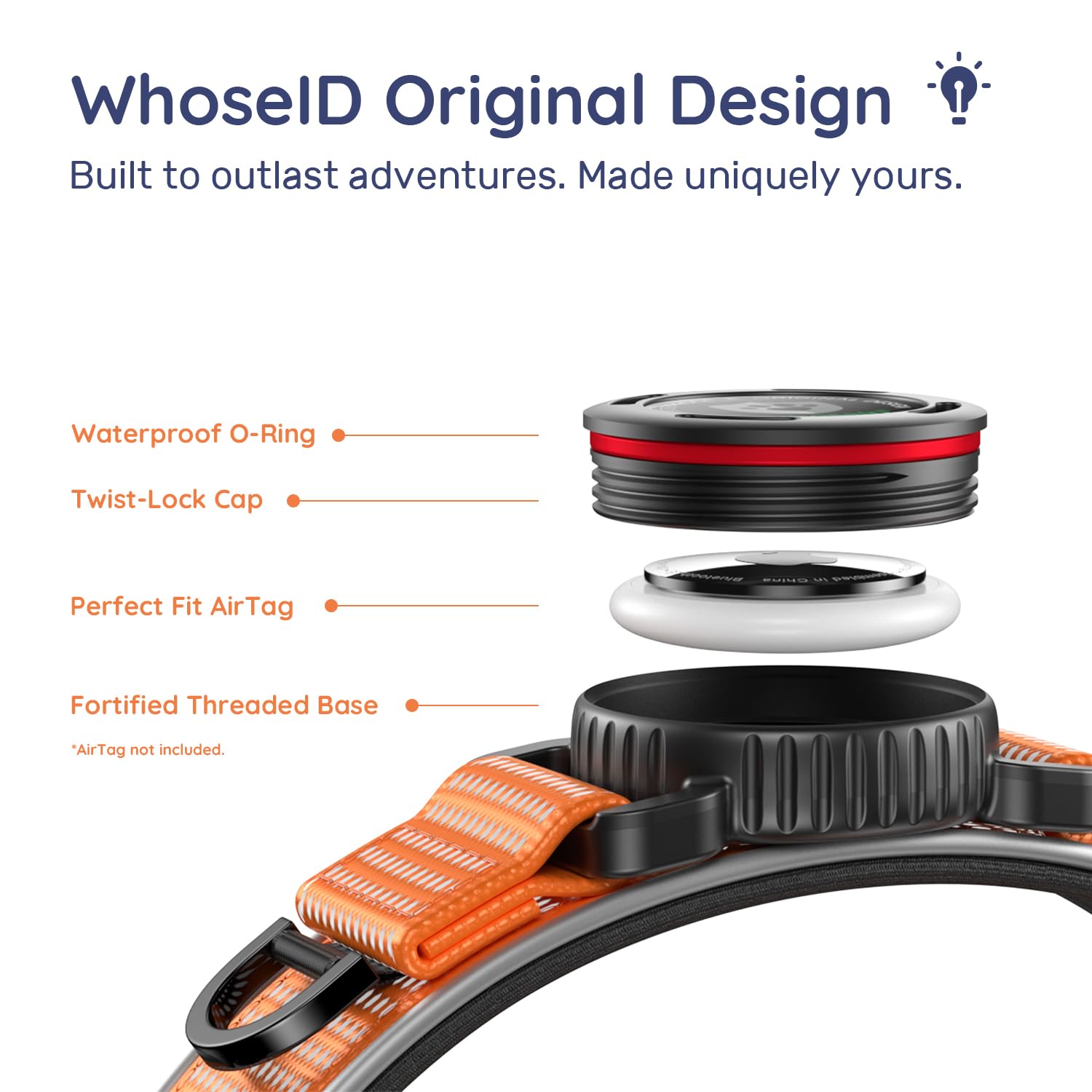 Premium AirTag Hundehalsband, wasserdicht, mittelgroß, magnetische Schnalle, strapazierfähiges Halsband, reflektierendes Hundehalsband mit AirTag-Halter