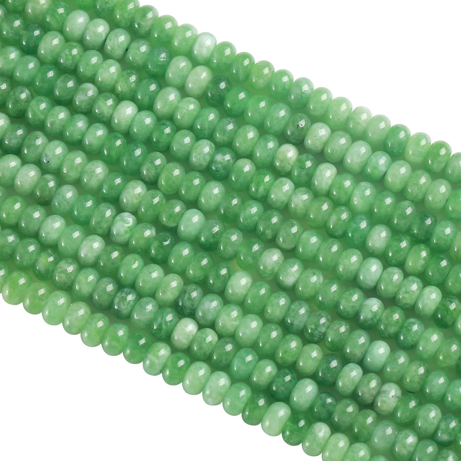 5x8MM 72PCS Green Jade Tube Rondelle Abacus Disk Spacer Loose Beads for Jewelry Making Bracelet DIY Accessories - Image 5